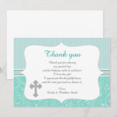Unisex Turquoise Baptism - Bedankt voor je kaartje (Voorkant / Achterkant)