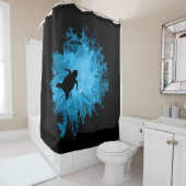Unisex Turtle Coral Reef Silhouette Mannen vrouwen Douchegordijn (In situ)
