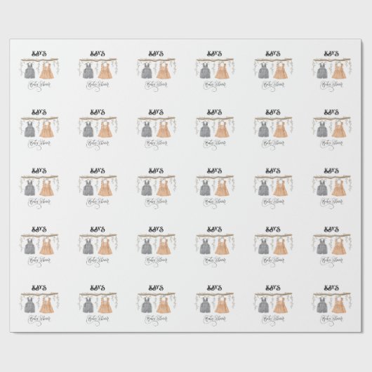 Unisex Twins Groen Bloemen Baby shower Cadeaupapier (Vlak)