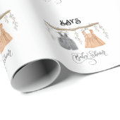 Unisex Twins Groen Bloemen Baby shower Cadeaupapier (Rol Hoek)