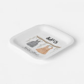 Unisex Twins Groen Bloemen Baby shower Papieren Bordje (Gebogen)