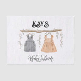 Unisex Twins Groen Bloemen Baby shower Tissuepapier