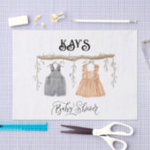 Unisex Twins Groen Bloemen Baby shower Tissuepapier (Craft)