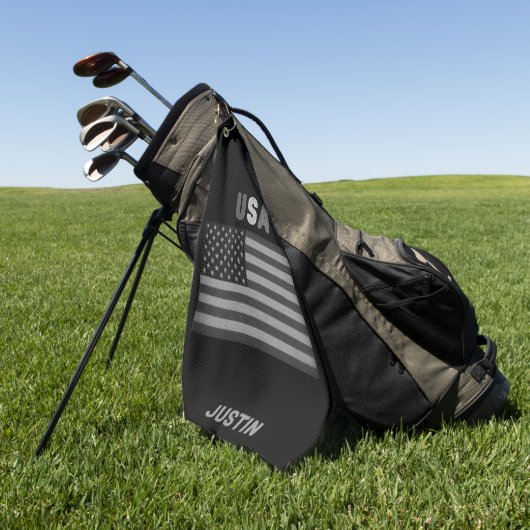 Unisex USA American Flag Retro  Golfhanddoek (Groen)