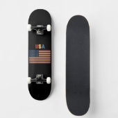 Unisex USA American Flag Retro Persoonlijk Skateboard (Voorkant)