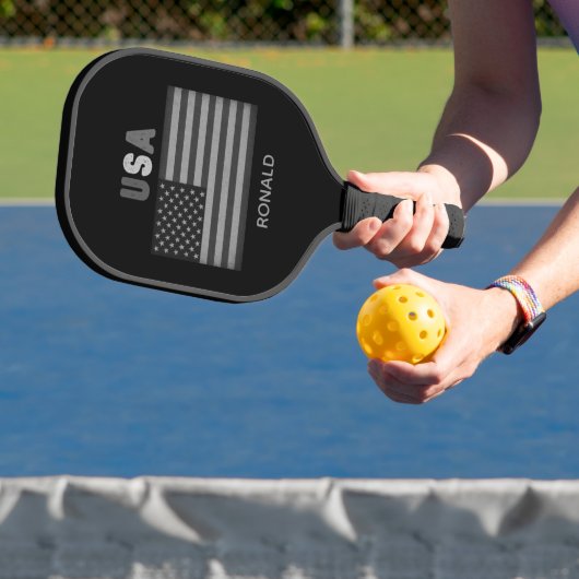 Unisex USA American Flag Retro Pickleball Paddle (Insitu)