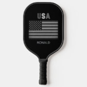 Unisex USA American Flag Retro Pickleball Paddle (Achterkant)