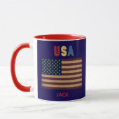 Unisex USA American Flag Retro Vibe Mok (Links)