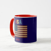 Unisex USA American Flag Retro Vibe Mok (Voorkant links)