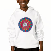 Unisex vervaagde geometrische regenboog bloem hood