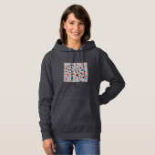 (Unisex) Vier kleurenpleinen Hoodie (Voorkant volledig)