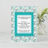 Unisex Winter Party Ice Skating Invitation Kaart (Staand voorkant)