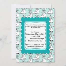 Unisex Winter Party Ice Skating Invitation Kaart
