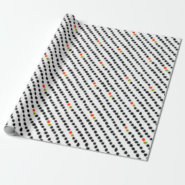 Unisex Zwart Wit Rood & Groen Polka Dot Gift Wrap Cadeaupapier