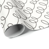 Unisex Zwart & Wit Scribble Patroon Geschenkverpak Cadeaupapier (Rol Hoek)
