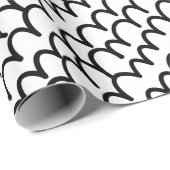 Unisex Zwart & Wit Scribble Patroon Geschenkverpak Cadeaupapier (Rol Hoek)