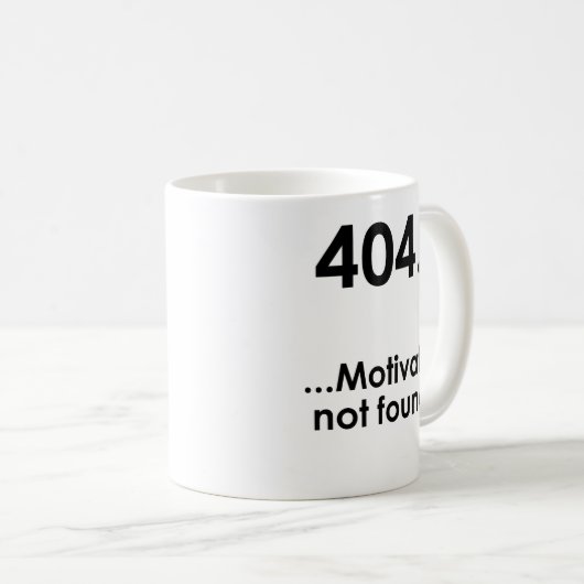 Unispruch "Error404" Geschenk, Studenten Koffiemok (Voorkant rechts)