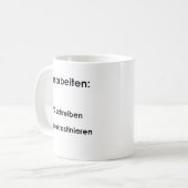Unispruch "Hausarbeiten" Geschenk, Studenten Koffiemok (Voorkant links)