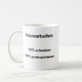 Unispruch "Hausarbeiten" Geschenk, Studenten Koffiemok (Links)