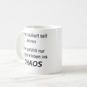 Unispruch "immatrikuliert ins Chaos" Studenten Koffiemok (Voorkant links)