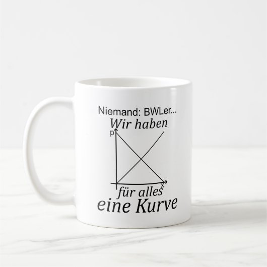 Unispruch "Kurve" Student Geschenk, Studenten Koffiemok (Links)