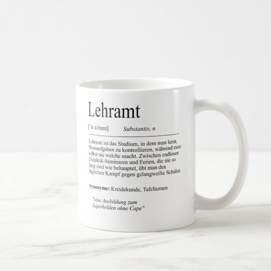 Unispruch "Lehramt" Geschenk, Studenten Koffiemok (Rechts)