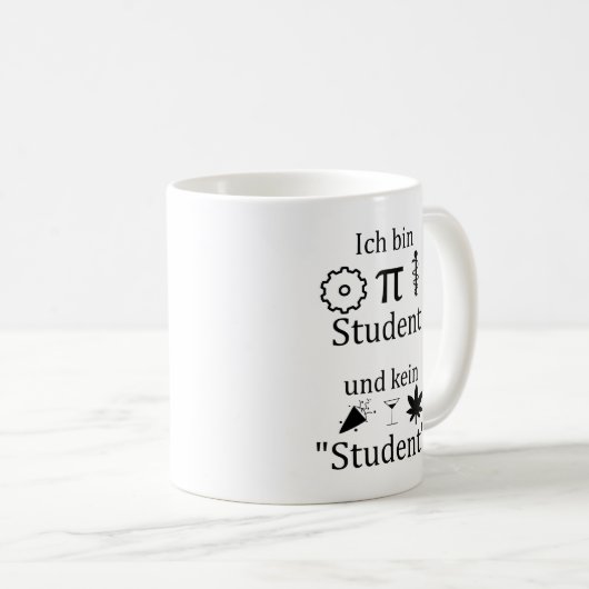 Unispruch "MINT Student" Geschenk, Studenten Koffiemok (Voorkant rechts)