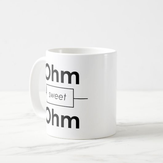 Unispruch "Ohm sweet Ohm" Geschenk, Studenten Koffiemok (Voorkant links)