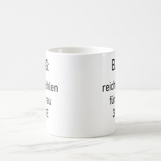 Unispruch "reicher für 3d" Geschenk, Studenten Koffiemok (Center)