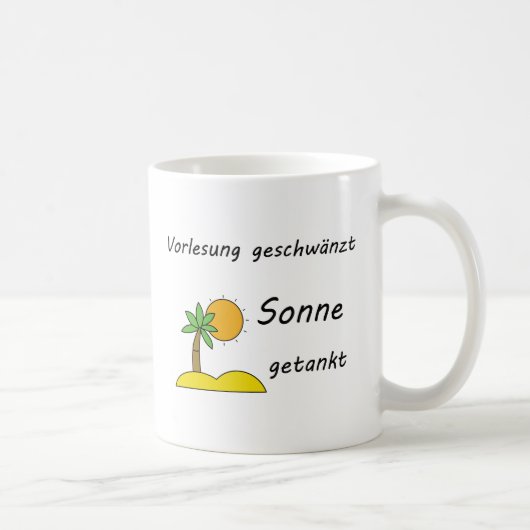 Unispruch "Strandpflicht" Geschenk, Studenten Koffiemok (Rechts)