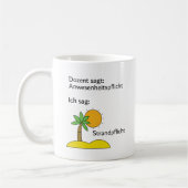 Unispruch "Strandpflicht" Geschenk, Studenten Koffiemok (Links)