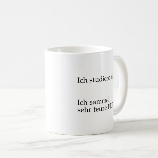 Unispruch "teure PDFs" Geschenk, Studenten Koffiemok (Voorkant rechts)