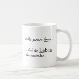 Unispruch "wollte lernen" Geschenk, Studenten Koffiemok