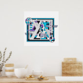 Unit 124 - Retro-futuristisch geometrisch ontwerp Poster (Keuken)