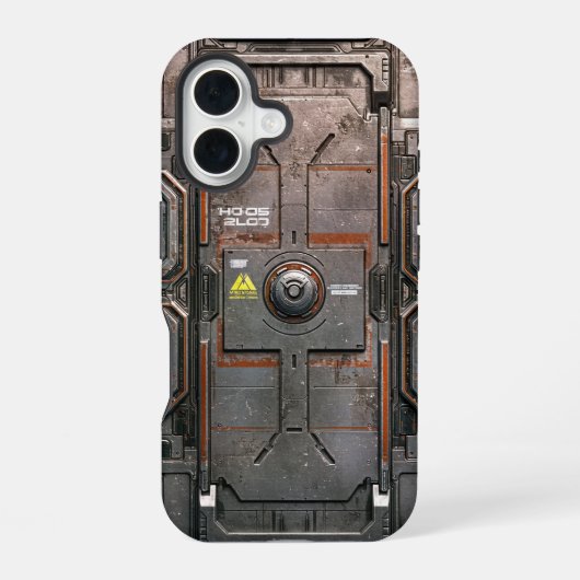 UNIT-77 #016: Hazard Lockcore iPhone 16 Hoesje (Achterkant)