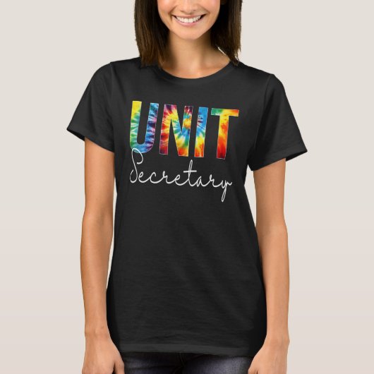 Unit Secretary Tie Dye Appreciation Day Hallo Back T-shirt (Voorkant)