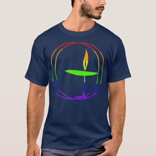 Unitair Universalistisch Shirt Colorful Flaming (Voorkant)