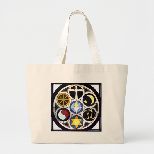Unitarian Universalist Church Rockford, IL Grote Tote Bag (Voorkant)