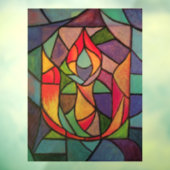 Unitaristisch Universalist Chalice Glas in lood Raamsticker (Vel 3)