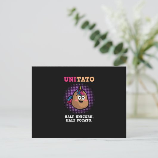 Unitato Half Unicorn Half Aardappelmoes Briefkaart (Staand voorkant)