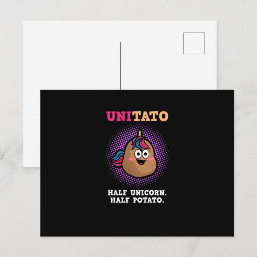 Unitato Half Unicorn Half Aardappelmoes Briefkaart (Voorkant / Achterkant)