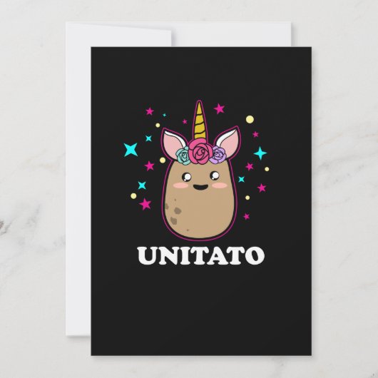 Unitato Unicorn Potato Cute Funny Vegetable Fries Bedankkaart (Voorkant)