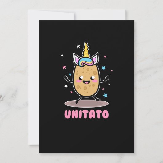 Unitato Unicorn Potato Cute Funny Vegetable Fries Kaart (Voorkant)