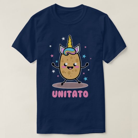 Unitato Unicorn Potato Cute Funny Vegetable Fries T-shirt (Design voorkant)