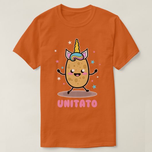 Unitato Unicorn Potato Cute Funny Vegetable Fries T-shirt (Design voorkant)