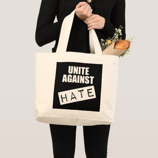 Unite against Hate Grote Tote Bag (Voorkant (product))