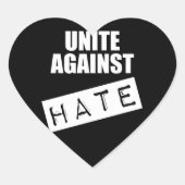 Unite against Hate Hart Sticker (Voorkant)