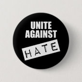 Unite against Hate Ronde Button 5,7 Cm (Voorkant)
