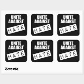 Unite against Hate Vierkante Sticker (Vel)