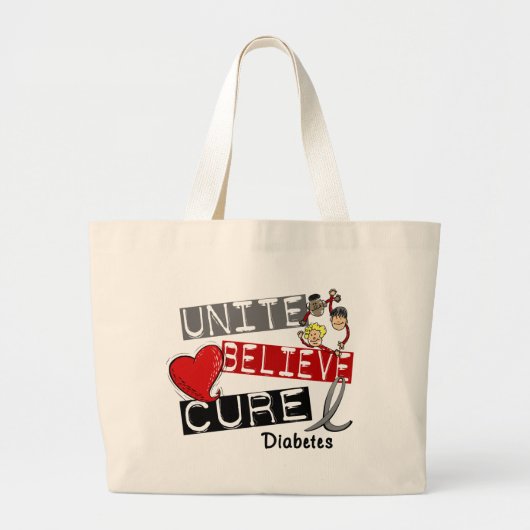 UNITE GELOOFT CURE Diabetes Grote Tote Bag (Voorkant)